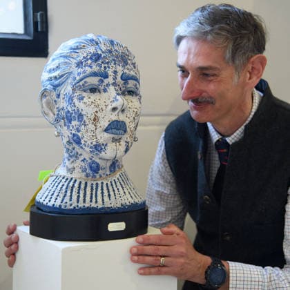 The Society of Portrait Sculptors: FACE 2026 Exhibition at Garrison Chapel, Chelsea Barracks, London, UK - Thursday 9 April 2026 A staff member views Oceana by Orli Ivanov at Garrison Chapel, Chelsea Barracks, London, England, UK on Thursday 9 April, 2026 as part of The Society of Portrait Sculptors: FACE 2026 Exhibition which runs from 13th - 26th April., Credit:Justin Ng Avalon UK, England, London, Garrison Chapel, Chelsea Barracks Copyright: xJustinxNgx xAvalonx 1089724253