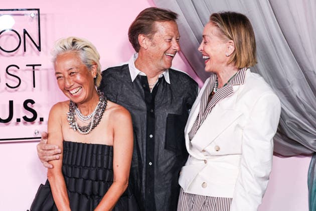 Fashion Trust U.S. Awards 2026 LOS ANGELES, CALIFORNIA, USA - APRIL 07: Patti Rockenwagner, Hans Rockenwagner and Sharon Stone wearing Dolce and Gabbana SS25 RTW arrive at the Fashion Trust U.S. Awards 2026 In Partnership With Google held at nya studios WEST on April 7, 2026 in Los Angeles, California, United States., Credit:Chad Salvador Avalon United States, California, Los Angeles, nya studios WEST Copyright: xChadxSalvadorx xAvalonx 1089981594