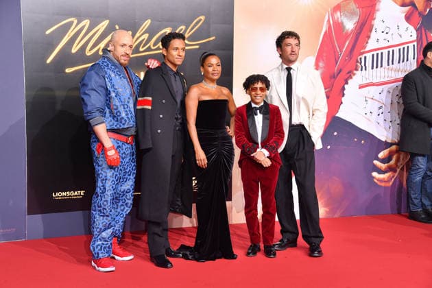 KeiLyn Durrel Jones, Jaafar Jackson, Nia Long, Juliano Valdi und Miles Teller bei der Internationalen Premiere im Rahmen der Global Fan Celebration zu MICHAEL in Berlin am 10.04.2026