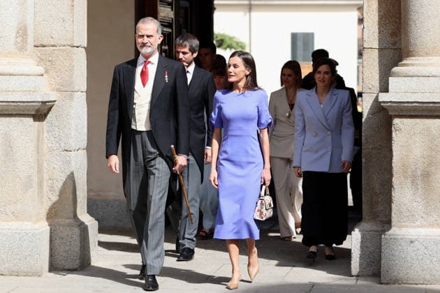 The King and Queen of Spain will present the Miguel de Cervantes 2025 Prize for Literature in the Spanish Language to the writer Gonzalo Celorio King Felipe, the Minister of Culture, Ernest Urtasun, Queen Letizia, the mayoress of the municipality, Judith Piquet, and the president of the Community of Madrid, Isabel Díaz Ayuso, on their arrival at the presentation of the Miguel de Cervantes 2025 Prize for Literature in the Spanish Language to the writer Gonzalo Celorio, on April 23, 2026, in Alcalá de Henares, Madrid, Spain, on their arrival at the presentation of the Miguel de Cervantes 2025 Prize for Literature in the Spanish Language to the writer Gonzalo Celorio, on April 23, 2026, in Alcalá de Henares Madrid, Spain This recognition of a Copyright: xÃngelxDiazxBrinasx 7464191