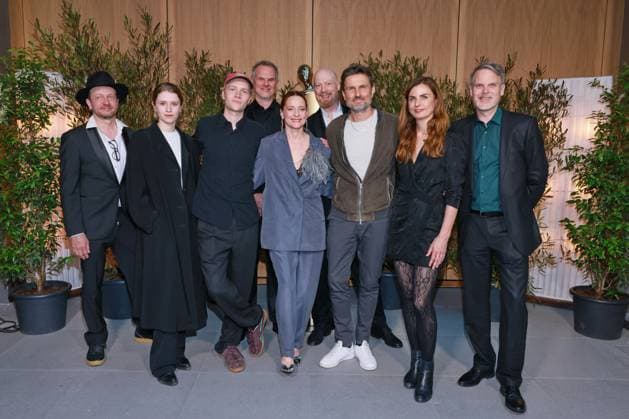 Deutscher Filmpreis, Nominiertenabend Team Ach, diese Lücke, diese entsetzliche Lücke, Katharina Stark, Bruno Alexander, Anne Ratte-Polle, Simon Verhoeven Nominiertenabend, Deutscher Filmpreis, Landesvertretung Nordrhein-Westfalen, Berlin Datum: 25.04.2026