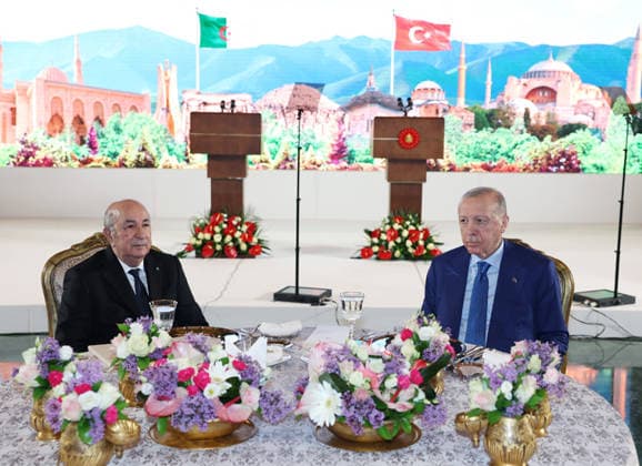 Turkish President Recep Tayyip Erdo?an presented his Algerian counterpart, Abdelmadjid Tebboune, Turkish President Recep Tayyip Erdo?an presented his Algerian counterpart, Abdelmadjid Tebboune, with the Order of the Republic following a joint press conference at the Presidential Complex in Ankara, after a meeting of the High-Level Strategic Council and the signing of cooperation agreements between the two countries. Ankara, Turkey, on May 7, 2026. Photo by Turkish presidency apaimages Istanbul Istanbul Turkey 080526_Turkey_TPO_00(6) Copyright: xapaimagesxTurkishxpresidencyx xapaimagesx