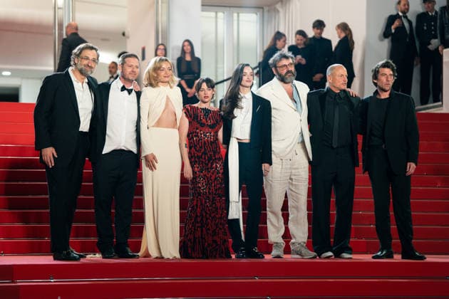 May 16, 2026, Cannes, France: L-R) Eric Wareheim, Tim Heidecker, Emma Mackey, Kristen Stewart, Charlotte Le Bon, Quentin Dupieux, Woody Harrelson and Hugo Selignac attend the Full Phil screening during the 79th annual Cannes Film Festival at Palais des Festivals on May 16, 2026 in Cannes, France. Cannes France - ZUMAs197 20260516_aaa_s197_604 Copyright: xLounisxTiarx