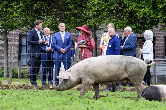 Illikhoven, The Netherlands, 2026-05-19 12:03:18 ILLIKHOVEN, 19-05-2026 King Willem Alexander and Queen Maxima during a regional visit to the municipalities of Maasgouw, Echt-Susteren, Roerdalen, and Roermond. PHOTO: NLBeeld Patrick van Emst In the photo: The Royal Couple visits the village of Illikhoven in the municipality of Echt-Susteren. This is the narrowest part of the Netherlands, where the land is less than five kilometers wide, situated between Belgium and Germany. Here they speak with representatives of the police, a dike guard, and organizations from the border region, among others. Subsequently, the Royal Couple visits Lilbosch Abbey. Credit: NL Beeld Patrick van Emst Copyright: xx x