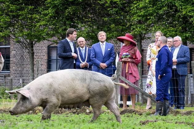 Illikhoven, The Netherlands, 2026-05-19 12:03:21 ILLIKHOVEN, 19-05-2026 King Willem Alexander and Queen Maxima during a regional visit to the municipalities of Maasgouw, Echt-Susteren, Roerdalen, and Roermond. PHOTO: NLBeeld Patrick van Emst In the photo: The Royal Couple visits the village of Illikhoven in the municipality of Echt-Susteren. This is the narrowest part of the Netherlands, where the land is less than five kilometers wide, situated between Belgium and Germany. Here they speak with representatives of the police, a dike guard, and organizations from the border region, among others. Subsequently, the Royal Couple visits Lilbosch Abbey. Credit: NL Beeld Patrick van Emst Copyright: xx x