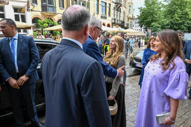 Count Jacques Rogge Prize Gent, 05 06 2026 : The Count Jacques Rogge Prize, created in homage to the former President of the International Olympic Committee, recognizes international initiatives embodying ethical leadership , societal impact and the role of sport in education and peace. Pix : Prince Laurent , Princess Aisha , Princess Zeina . Credit : Peter De Smedt CC . Gent Belgium Copyright: xContentxCurationx PeterxDexSmedtx xCCx