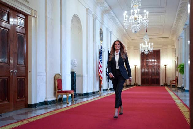 Melania Trump on AI champions awards - Washington US First lady Melania Trump participates in the Presidential Artificial Intelligence Challenge National Champion Awards Ceremony in the East Room at the White House in Washington on June 9, 2026. Photo by Yuri Gripas ABACAPRESS.COM Washington DC United States Copyright: xGripasxYuri ABACAx