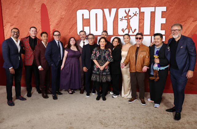 Los Angeles CA August 26: Will Forte, Candi Milo, Vahan Yepremyan, Eric Bauza, Gareth West, Martha Kelly, Christopher DeFaria, Samy Burch, Kenneth Choi, P. J. Byrne, John Cena, Jim Cummings, Dave Green, Lana Condor. at Los Angeles Premiere Of Ketchup Entertainment s Coyote Vs Acme held at Westwood Village Theater in Los Angeles, CA. on August 26, 2026 Credit: AdMedia Los Angeles USA - ZUMAa123 20260826_zaa_a123_320 Copyright: xADx