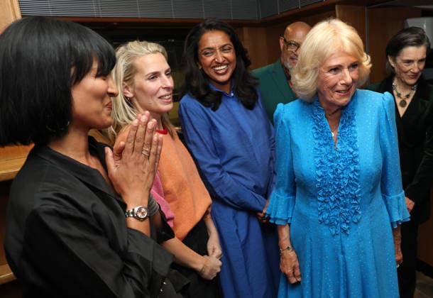 Queen Camilla Takes Part In Letters Live 2026 LONDON, ENGLAND - SEPTEMBER 03: (L-R) Anoushka Shankar, Sara Pascoe, Sindhu Vee, Laurence Fishburne, Queen Camilla and Dame Harriet Walter attend Letters Live 2026 at The Royal Festival Hall on September 03, 2026 in London, England., Credit:Chris Jackson PA ROTA - B68 Avalon United Kingdom, England, London, The Royal Festival Hall Copyright: xChrisxJacksonx xPAxROTAx-xB68x xAvalonx 1130491839