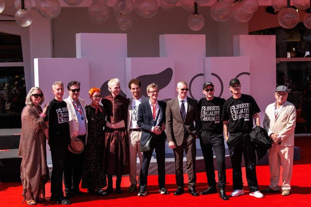 83rd Venice International Film Festival in Venice, Italy - 04 Sep 2026. (L-R) Sarah Swords, Peter Tatchell, a guest, Sandy Powell, Director Theo Rollason, Sebastien Rabas, Simon Fisher Turner, Russell Tovey, Ben Fowlie, Michael Sherman and a guest attend the red carpet of the film Queer Edward II at the 83rd Venice International Film Festival at the Palazzo del Cinema. Venice Italy Copyright: xMarcoxBaradax xSOPAxImagesx 20260904_RED CARPET QUEER EDWARD II-1
