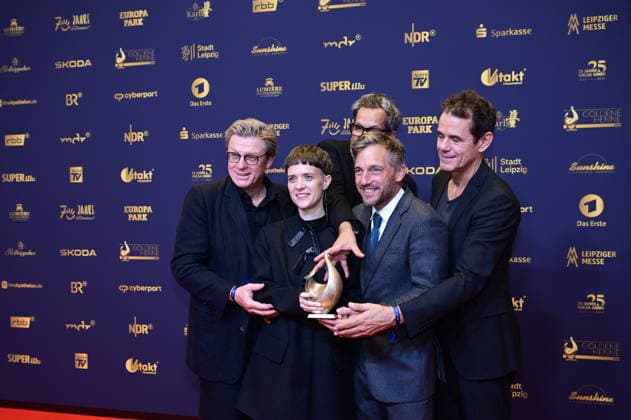 Hendrik Handloegten, Liv Lisa Fries, Achim von Borries, Volker Bruch und Tom Tykwer bei der 32. Verleihung der Goldenen Henne 2026 in der Leipziger Messe. Leipzig, 04.09.2026 Copyright: xMatthiasxWehnertx