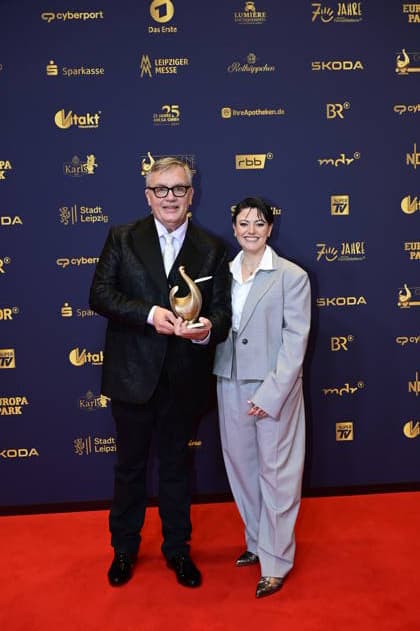 Hendrik Handloegten, Liv Lisa Fries, Achim von Borries, Volker Bruch und Tom Tykwer bei der 32. Verleihung der Goldenen Henne 2026 in der Leipziger Messe. Leipzig, 04.09.2026 Copyright: xMatthiasxWehnertx