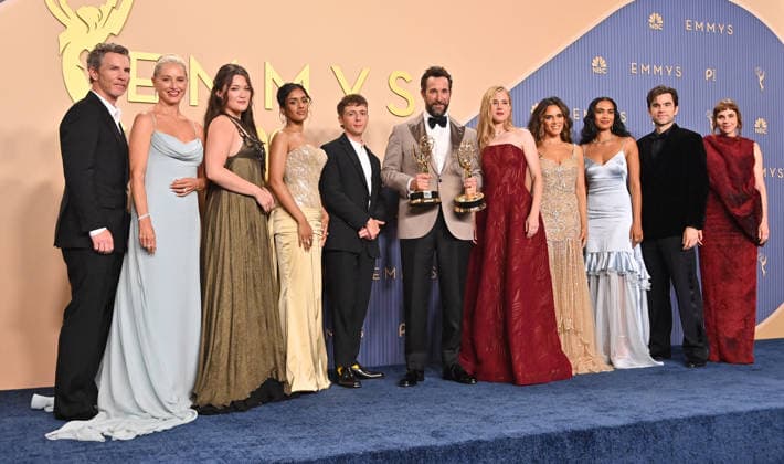 78th Primetime Emmy Awards - Press Room Shawn Hatosy, Katherine LaNasa, Isa Briones, Shabana Azeez, Gerran Howell, Noah Wyle, Taylor Dearden, Sepideh Moafi, Supriya Ganesh, Patrick Ball and Fiona Dourif in the press room at the 78th Primetime Emmy Awards held at the Peacock Theater on September 14, 2026 in Los Angeles, California. Los Angeles Peacock Theater California USA Copyright: xTammiexArroyo AFF-USA.comx