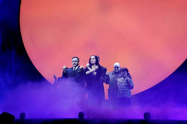 September 18, 2026, Madrid, Community Of Madrid, Spain: Cast members perform on stage during a media preview of two musical numbers from La Familia Addams: El Musical (The Addams Family: The Musical) at the Teatro Calderon on Friday, September 18, 2026, in Madrid, Spain. The exclusive press photocall showcased the vibrant and highly anticipated unconventional comedy, which brings the macabre and beloved Addams family to life with spectacular, life-sized set designs. Offering a tragicomic twist as Wednesday Addams falls in love with a normal boy, the production blends grand orchestral parodies, dark humor, and a surprisingly emotional core about teenage love and acceptance, putting traditional showbusiness cliches under the microscope wi - ZUMAo127 20260918_zep_o127_077 Copyright: xHugoxOrtunox