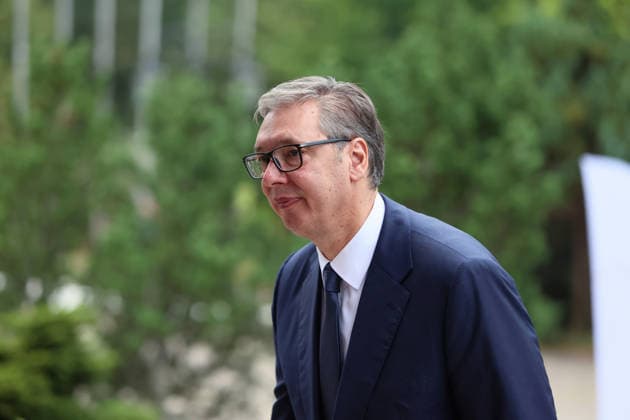 President of Serbia Aleksandar Vucic attends the Carpathian 8 Summit in Ivano-Frankivsk region, Ukraine, September 18, 2026. On this day, President of Ukraine Volodymyr Zelenskyy announced the launch of a new format - the Carpathian Eight (C8) - comprising Austria, the Czech Republic, Hungary, Poland, Romania, Serbia, Slovakia, and Ukraine. (Photo by Yurii Rylchuk Ukrinform) Carpathian 8 Summit in western Ukraine Copyright: xYuriixRylchukx