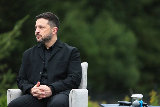 President of Ukraine Volodymyr Zelenskyy attends a news conference during the Carpathian 8 Summit in Ivano-Frankivsk region, Ukraine, September 18, 2026. On this day, President of Ukraine Volodymyr Zelenskyy announced the launch of a new format - the Carpathian Eight (C8) - comprising Austria, the Czech Republic, Hungary, Poland, Romania, Serbia, Slovakia, and Ukraine. (Photo by Yurii Rylchuk Ukrinform) Carpathian 8 Summit in western Ukraine Copyright: xYuriixRylchukx