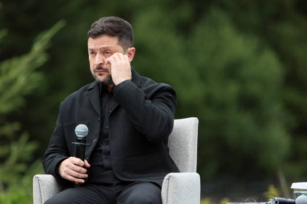 President of Ukraine Volodymyr Zelenskyy attends a news conference during the Carpathian 8 Summit in Ivano-Frankivsk region, Ukraine, September 18, 2026. On this day, President of Ukraine Volodymyr Zelenskyy announced the launch of a new format - the Carpathian Eight (C8) - comprising Austria, the Czech Republic, Hungary, Poland, Romania, Serbia, Slovakia, and Ukraine. (Photo by Yurii Rylchuk Ukrinform) Carpathian 8 Summit in western Ukraine Copyright: xYuriixRylchukx
