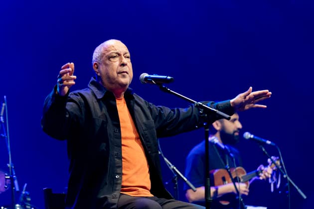 SaO PAULO, SP - 20.09.2026: SHOW DO CANTOR SOMBRINHA - Brazilian samba singer Sombrinha performs in Sao Paulo. One of the most important names in samba, originating from the Fundo de Quintal group, which emerged from Cacique de Ramos in Rio de Janeiro, the singer and composer presents great samba classics, of his own authorship and in partnership with names such as Jovelina PÃ rola Negra, Arlindo Cruz, Mestre Marcal, among other samba greats. The show took place at Sesc Vila Mariana, in Sao Paulo, on the evening of Sunday, September 20, 2026. x3019058x VanxCampos