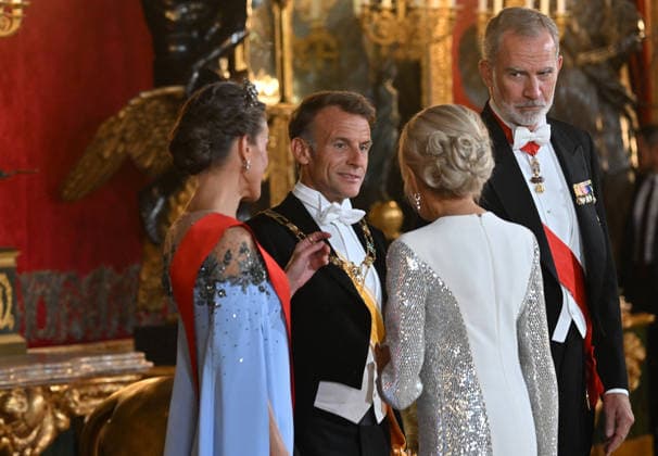 King Felipe VI of Spain, Queen Letizia of Spain, French President Emmanuel Macron, and his wife, First Lady Brigitte Macron, arrive at the gala dinner in honor of the French presidential couple at the Royal Palace in Madrid, Spain, on September 29, 2026. The French presidential couple is on a two-day official visit to Spain. Christian Liewig Bestimage King Felipe VI of Spain, Queen Letizia of Spain, French President Emmanuel Macron, and his wife, First Lady Brigitte Macron, arrive at the gala dinner in honor of the French presidential couple at the Royal Palace in Madrid, Spain, on September 29, 2026. The French presidential couple is on a two-day official visit to Spain. Madrid, Spain Copyright: xChristianxLiewigx xBestimagexChristianxLiewigx xBestimagex