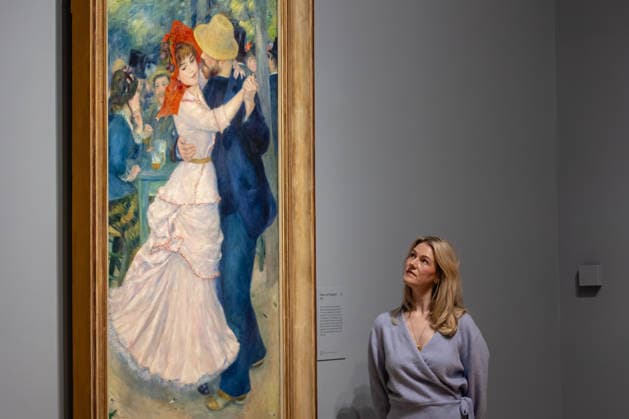 Renoir and Love at the National Gallery, London, UK 30 September 2026 Pierre-Auguste Renoir s Dance at Bougival, 1883, on display at the press preview of Renoir and Love at the National Gallery, London, UK, on 30 September 2026. The work, on loan from the Museum of Fine Arts, Boston, is among 45 paintings in the most significant exhibition of Renoir s work in the UK for 20 years, on view from 3 October 2026 until 31 January 2027., Credit:PETE SPELLER Avalon Copyright: xPETExSPELLERx xAvalonx 1139422154