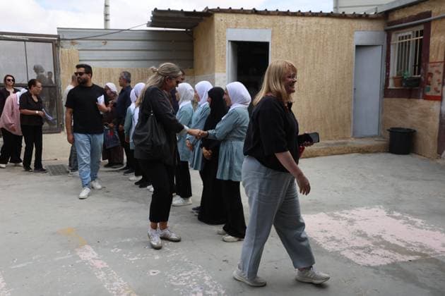 September 30, 2026, Masafer Yatta, Palestine, State of: MASAFER YATTA, OCCUPIED WEST BANK, SEPTEMBER 30, 2026: Members of a European diplomatic delegation visit Al-Fakhit in Masafer Yatta, south of Hebron, to inspect the aftermath of Israeli demolitions carried out on September 8. Diplomats stood near demolished homes and visited Al-Fakhit School, which faces a demolition threat, before travelling to Al-Rafaiya School, which is also under threat of demolition. Masafer Yatta Palestine, State of - ZUMAq101 20260930_zna_q101_204 Copyright: xMosabxShawerx