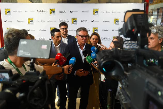 Manuel Gavira Visits the Second Edition of San Diego Comic Con in Málaga The Second Vice President of the Regional Government and Minister of Tourism, Justice, Deregulation, and Local Administration, Manuel Gavira, speaks with the media during his visit to the second edition of San Diego Comic Con On October 2, 2026, in Málaga, Andalusia, Spain The Second Vice President of the Regional Government and Regional Minister of Tourism, Justice, Deregulation, and Local Administration, Manuel Gavira, visited the second edition of San Diego Comic Con Málaga at the Palacio de Ferias y Congresos, where he toured various areas of the convention and met with Andalusian small and medium-sized enterprises (SMEs) from the audiovisual and tourism sectors. Copyright: xÃlexxZeax 7815047