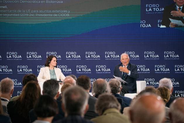 Day Three of the La Toja Vínculo Atlántico Forum I D The leader of the democratic opposition in Belarus, Svetlana Tikhanovskaya, and the former High Representative of the European Union for Foreign Affairs and Security Policy, Josep Borrell, during the La Toja Atlantic Link Forum on October 3, 2026, in O Grove, Pontevedra, Galicia, Spain. The La Toja Vínculo Atlántico Forum is a renowned annual forum for debate and reflection focused on the defense of liberal democracy, the Atlantic partnership, and international cooperation. Founded in 2019 on the initiative of Josep Piqué, Amancio López Seijas, and the Hotusa Group, it brings together prominent political and business leaders, academics, and representatives of civil society on the island Copyright: xElenaxFernandezx 7817525