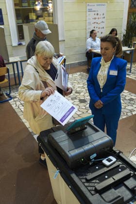 Voters cast ballots in Sarajevo as Bosnia and Herzegovina holds general elections SARAJEVO, BOSNIA AND HERZEGOVINA - OCTOBER 04: Voters cast their ballots as polling stations open for the 2026 General Elections in Sarajevo, Bosnia and Herzegovina on October 04, 2026. The nationwide vote features the inaugural use of new electoral technologies, including biometric voter identification, optical ballot scanners, and automated result transmission systems. Citizens are voting to elect members of the tripartite Presidency of Bosnia and Herzegovina, deputies to the Parliamentary Assembly, the Federation of BiH Parliament, the President and Vice Presidents of Republika Srpska, the National Assembly of Republika Srpska, and cantonal assemblies. Sami Copyright: x2026xAnadoluxSamirxJordamovicx