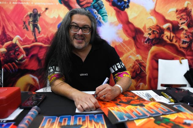 Interview with video game programmer and designer John Romero Image from the interview with video game programmer and designer, John Romero, held as part of the San Diego Comic-Con in Málaga October 4, 2026, in Málaga, Andalusia, Spain Romero is considered one of the most influential figures in the video game industry. He is the co-creator of classics such as DOOM, Quake, Wolfenstein 3D, and Commander Keen. OCTOBER 4, 2026, in Málaga, Málaga, Spain Copyright: xÃlexxZeax 7820177