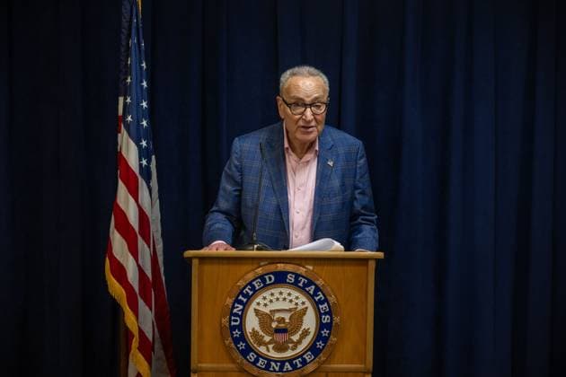 October 4, 2026, New York, New York, United States: U.S. Senator Chuck Schumer (D-NY) speaks.U.S. Senator Chuck Schumer (D-NY) calls for tighter rules and privacy safeguards around Flock Safety AI-powered license plate readers (ALPRs or LPRs), whose network has grown to more than 120,000 cameras across 49 states, according to the company, and continuously record passing vehicles movements without a warrant, probable cause, or even reasonable suspicion on October 04, 2026 in New York City. New York United States - ZUMAs197 20261004_aaa_s197_190 Copyright: xRonxAdarx