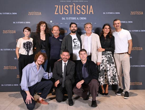 October 6, 2026, Rome, Rome, Italy: Director Francesco Piras and the cast including Michele Riondino, Fabrizio Ferracane, Paola Giannini, Jacopo Cullin, Francesco Colella, and Geppi Cucciari, story and screenplay by Lisa Nur Sultan and Niccolo Gentili, based on the book by lawyer Mauro Trogu and Beniamino Zuncheddu entitled I Am Innocent, during the photocall for the presentation of the film Zustissia, inspired by the true story of the longest miscarriage of justice in Italian history, 33 years of wrongful imprisonment. Rome, 06 10 2026 Rome Italy - ZUMAa289 20261006_zia_a289_031 Copyright: xMariaxLauraxAntonellix xAgfx