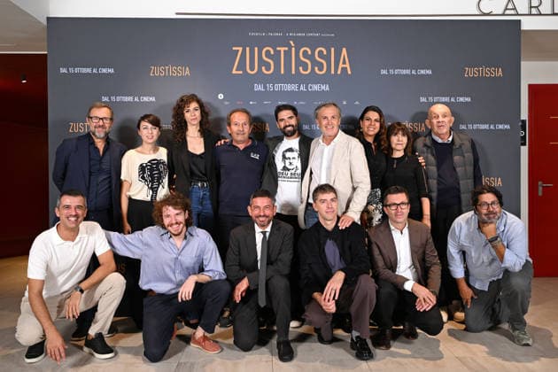 October 6, 2026, Rome, Rome, Italy: Director Francesco Piras and the cast including Michele Riondino, Fabrizio Ferracane, Paola Giannini, Jacopo Cullin, Francesco Colella, and Geppi Cucciari, story and screenplay by Lisa Nur Sultan and Niccolo Gentili, based on the book by lawyer Mauro Trogu and Beniamino Zuncheddu entitled I Am Innocent, during the photocall for the presentation of the film Zustissia, inspired by the true story of the longest miscarriage of justice in Italian history, 33 years of wrongful imprisonment. Rome, 06 10 2026 Rome Italy - ZUMAa289 20261006_zia_a289_032 Copyright: xMariaxLauraxAntonellix xAgfx