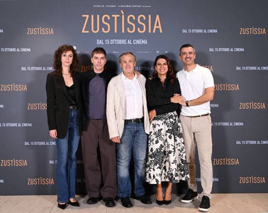 October 6, 2026, Rome, Rome, Italy: Director Francesco Piras and the cast, including Paola Giannini, Michele Riondino, Fabrizio Ferracane, Geppi Cucciari, and Jacopo Cullin, during the photocall for the presentation of the film Zustissia, inspired by the true story of the longest miscarriage of justice in Italian history, 33 years of wrongful imprisonment. Rome, October 6, 2026 Rome Italy - ZUMAa289 20261006_zia_a289_033 Copyright: xMariaxLauraxAntonellix xAgfx