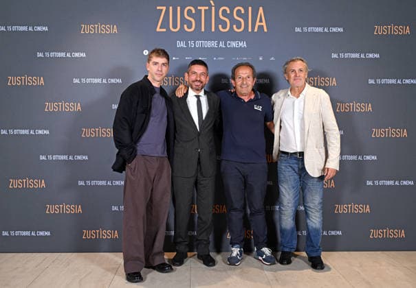 October 6, 2026, Rome, Rome, Italy: Michele Riondino, Fabrizio Ferracane, and Beniamino Zuncheddu, with lawyer Mauro Trogu, the authors of the book I Am Innocent, during the photocall for the presentation of the film Zustissia, inspired by the true story of the longest miscarriage of justice in Italian history: 33 years of wrongful imprisonment. Rome, October 6, 2026 Rome Italy - ZUMAa289 20261006_zia_a289_092 Copyright: xMariaxLauraxAntonellix xAgfx