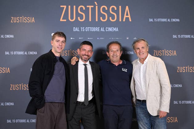 October 6, 2026, Rome, Rome, Italy: Michele Riondino, Fabrizio Ferracane, and Beniamino Zuncheddu, with lawyer Mauro Trogu, the authors of the book I Am Innocent, during the photocall for the presentation of the film Zustissia, inspired by the true story of the longest miscarriage of justice in Italian history: 33 years of wrongful imprisonment. Rome, October 6, 2026 Rome Italy - ZUMAa289 20261006_zia_a289_094 Copyright: xMariaxLauraxAntonellix xAgfx