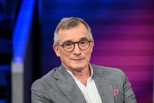 im Bild v.l.: Andreas Rödder (Historiker und CDU-Mitglied), GER, Berlin, Studio, zu Gast bei Maischberger, politische Talkshow, TV, Format, mit Moderatorin Sandra Maischberger, Das Erste, aus Adlershof Am Studio 20, 06.10.2026, Copyright: HMBxMedia UwexKoch