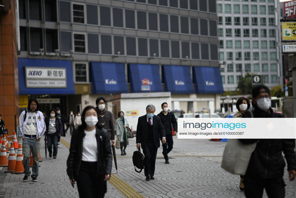 Commuters wearing face mask head to work early morning during a rush hour in Tokyo amid concerns of the COVID-19 coronavirus on Monday, April 27, 2020. Japanese Prime Minister Shinzo Abe declared a nationwide State of Emergency last week urging people to stay home to prevent the spreading of the coronavirus throughout the country. (Photo: Richard Atrero de Guzman AFLO) (125743417)