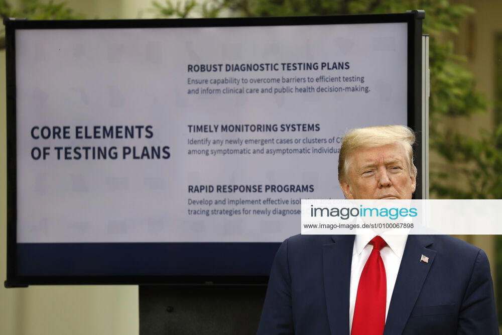 United States President Donald J. Trump waits for questions at a news conference in the Rose Garden at the White House in Washington on April 27, 2020. .Credit: Pool via CNP Washington USA - ZUMAs152 20200427_zaa_s152_045