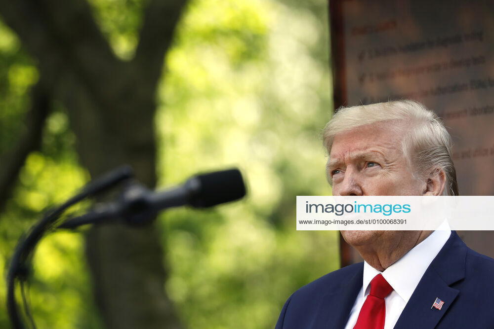 United States President Donald J. Trump speaks at a news conference in the Rose Garden at the White House in Washington on April 27, 2020. .Credit: Pool via CNP Washington USA - ZUMAs152 20200427_zaa_s152_066