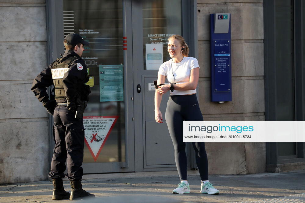 Security forces check residents permits to be in the streets of Paris, France, Tuesday April 28, 2020 as country enters its 6th week of confinement. The French premier announced today that protective masks, which have been in severe shortage since the outbreak of the pandemic, will be available for everyone starting May 11th. PAR20200428107 ECOxCLEMENT