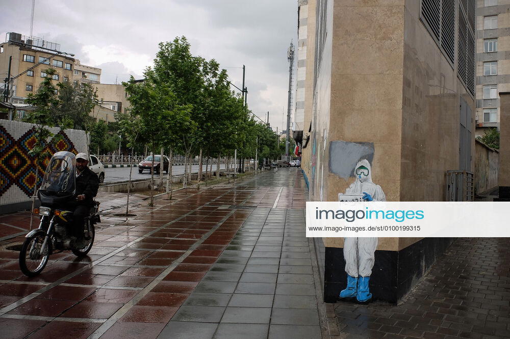 A graffiti is seen in downtown Tehran, following the new coronavirus disease (COVID-19) outbreaking in Iran. Tehran Iran - ZUMAf146 20200430_zip_f146_020