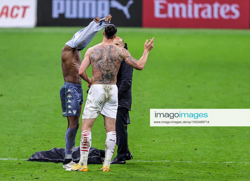 Zlatan Ibrahimovic of AC Milan tatoo during the Serie A 2020 21 football match between AC Milan vs Benevento Calcio at Giuseppe Meazza Stadium, Milan, Italy on May 01, 2021 - Milan Stadio San Siro Milan Italy