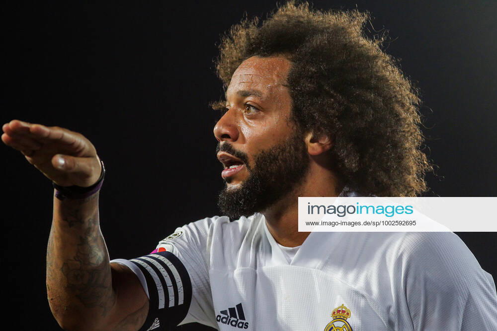 Marcelo Vieira of Real Madrid protest to linyera during La Liga football match played between Real Madrid CF and Sevilla FC at Alfredo di Stefano stadium on May 09, 2021 in Madrid, Spain. MADRID SPAIN - ZUMAa181 20210509_zaa_a181_185
