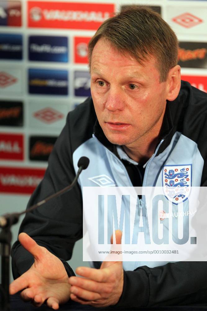 Englands Stuart Pearce during his press conference..England Training at Wembley Stadium, London. 28th February 2012. .