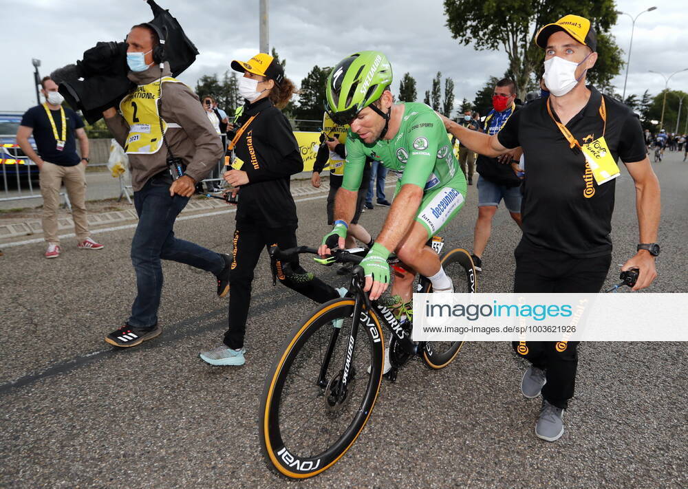British Mark Cavendish of Deceuninck - Quick-Step celebrates after winning stage 10 of the 108th edition of the Tour de France cycling race, 190,7 km from Albertville to Valence, France, Tuesday 06 July 2021. This year s Tour de France takes place from 26 June to 18 July 2021. POOLxCORxVOS x3028102x