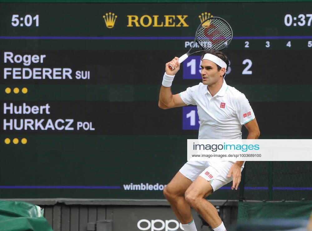 Lawn Tennis - 2021 All England Championships - Week Two - Wednesday - Wimbledon Roger Federer v Hubert Hurkacz Roger Federer