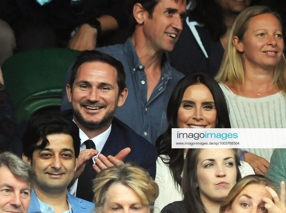 Lawn Tennis - 2021 All England Championships - Week Two - Friday - Wimbledon Mens Semi Final - Matteo Berrettini v Hubert Hurkacz Footballer, Frank Lampard with his wife Christine Bleakley