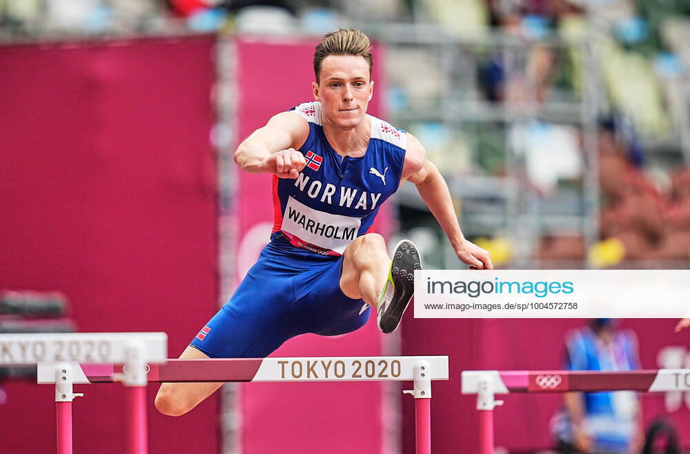 Athletics - Olympics : Day 7 Karsten Warholm from Norway during 400 meter hurdles for men at the Tokyo Olympics, Tokyo Olympic stadium, Tokyo, Japan on July 30, 2021. Tokyo Japan pedersen-atletics210730_npnJ8