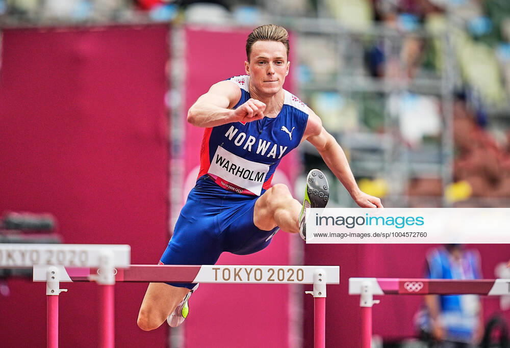 Athletics - Olympics : Day 7 Karsten Warholm from Norway during 400 meter hurdles for men at the Tokyo Olympics, Tokyo Olympic stadium, Tokyo, Japan on July 30, 2021. Tokyo Japan pedersen-atletics210730_npRKf