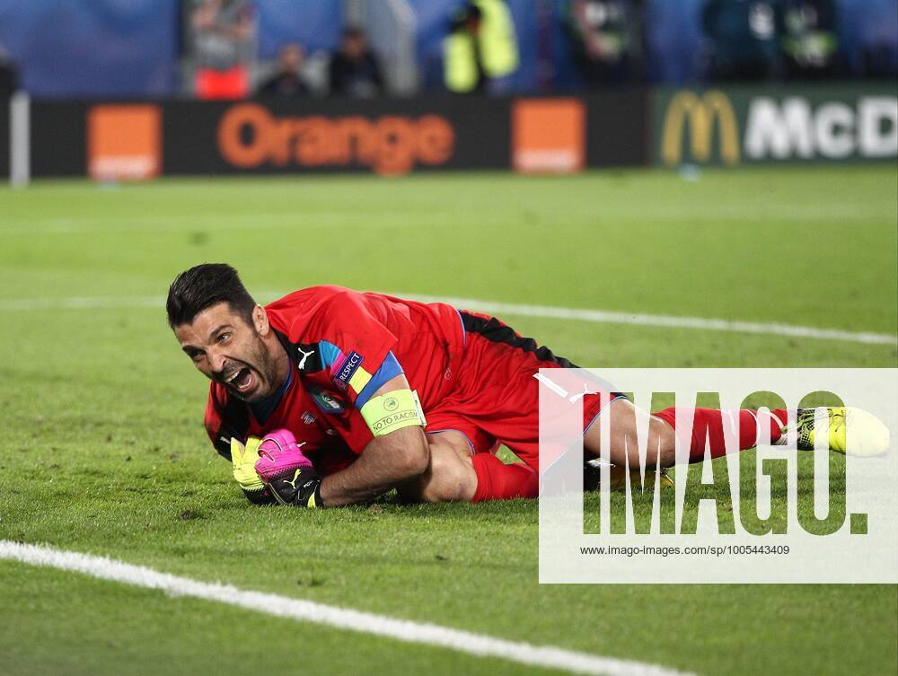 Mandatory Credit: Photo by Michael Zemanek BPI Shutterstock (5744421dj) Italy goalkeeper Gianluigi Buffon during the UEFA EURO, EM, Europameisterschaft,Fussball 2016 Quarter-final match between Germany and Italy played at Stadium Bordeaux , Bordeaux , France on July 2nd 2016 Football - UEFA European Championships 2016 Quarter Finals Germany v Italy Nouveau Stade de Bordeaux, Bordeaux, France - 2 Jul 2016 No use with unauthorised audio, video, data, fixture lists, club league logos or live services. Online in-match use limited to 75 images, no video emulation. No use in betting, games or single club league player publications. Football - UEFA European Championships 2016 Quarter Finals Germany v Italy Nouveau Stade de Bordeaux, Bordeaux, France - 2 Jul 2016 No use with unauthorised audio, video, data, fixture lists, club league logos or live services. Online in-match use limited to 75 images, no video emulation. No use in betting, games or single club league player publications.